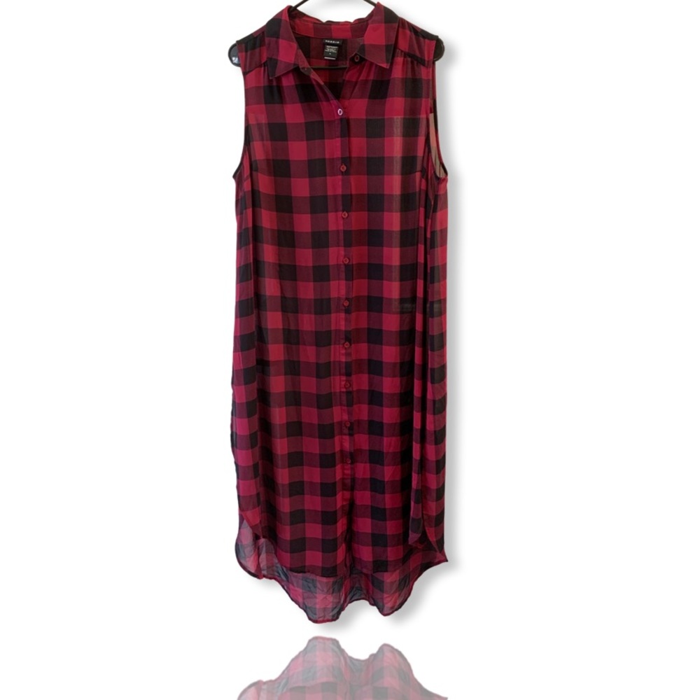 Torrid Button Down Sleeveless Checkered Blouse